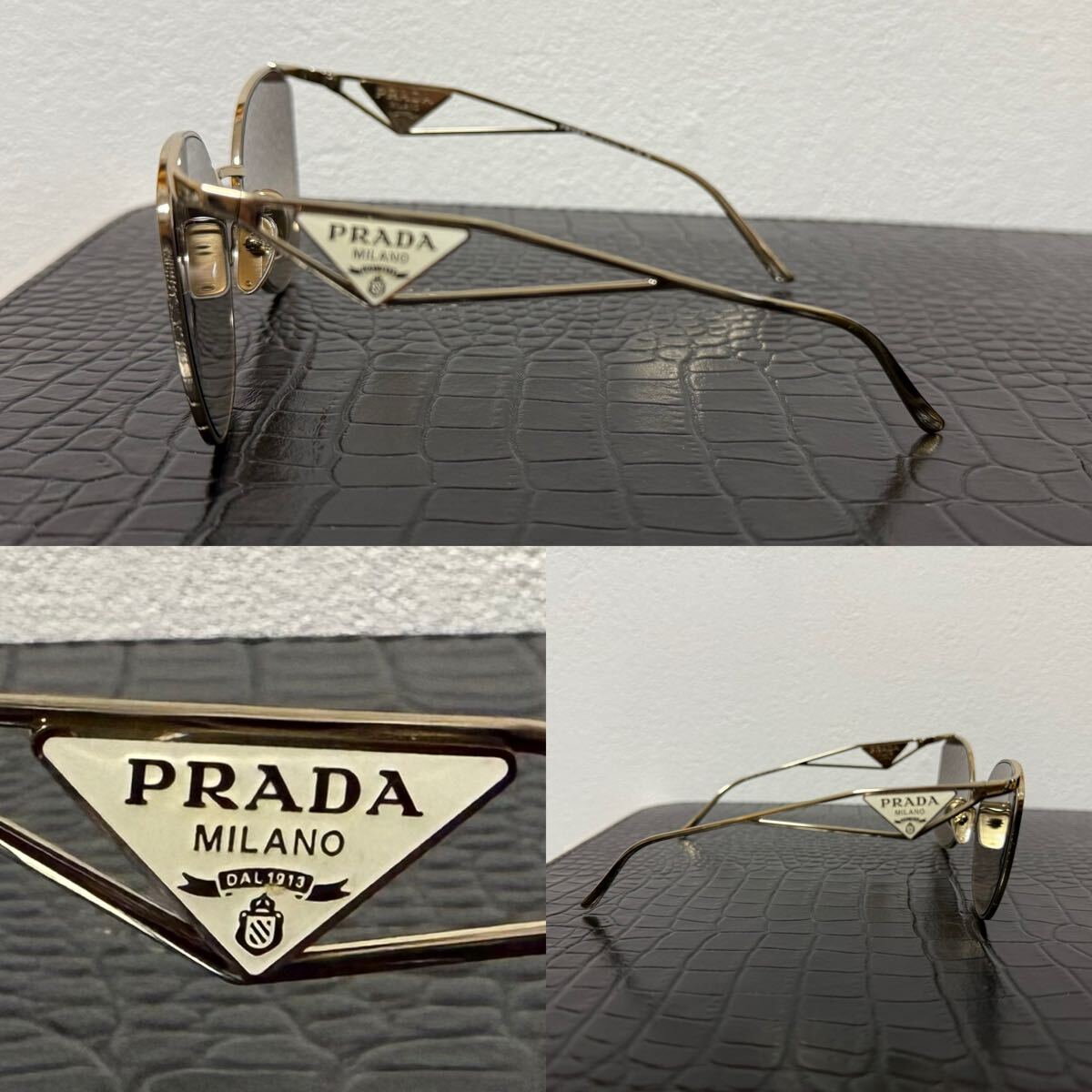 PRADA プラダ シンボルサングラス ゴールドフレームブラウン