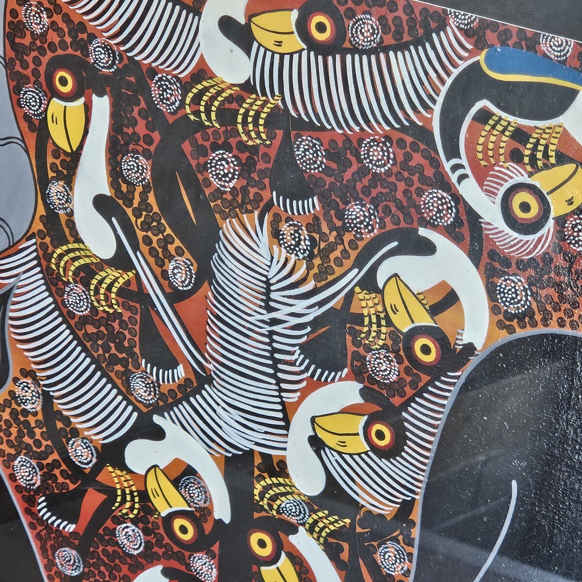 アフリカ 絵画 アート ティンガティンガ チワヤ レイヨウ 鳥 楽園