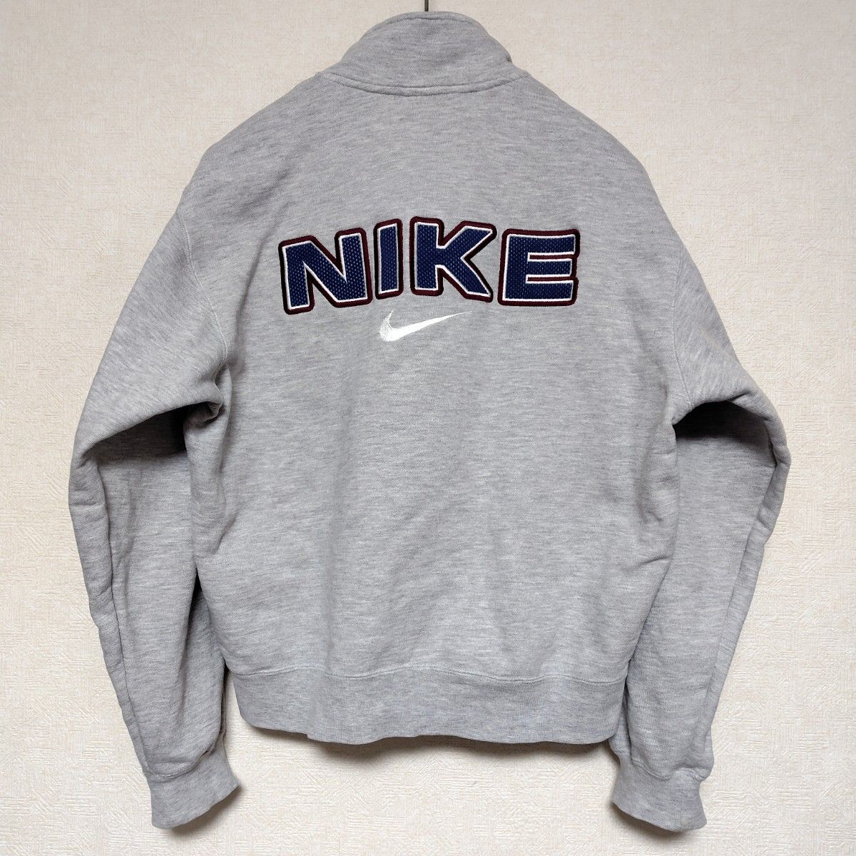 NIKE ナイキ 90s 銀タグ 刺繍 デカロゴ ハーフジップ ヴィンテージ