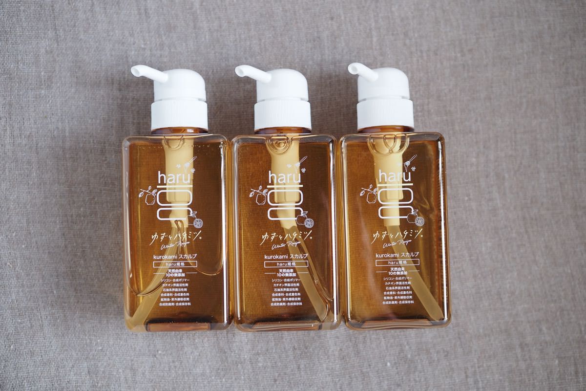 haru シャンプー 黒髪スカルプ （ウインターレシピ）400ml×3本 【公式