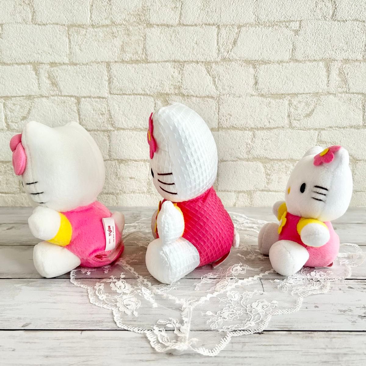 希少 レトロ ぬいぐるみ 3点セットハローキティ フラワー 1998/1999年