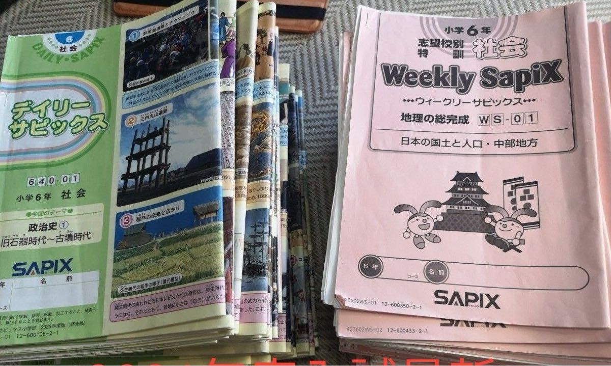 SAPIX 2023年 6年 社会 テキスト デイリーサピックス + 土特 weekly
