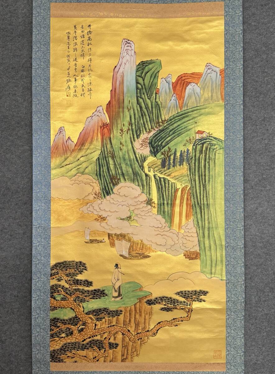 民間仕入れ品 骨董市仕入れ品 法界源流 中国時代の掛け軸 巻き絵 肉筆