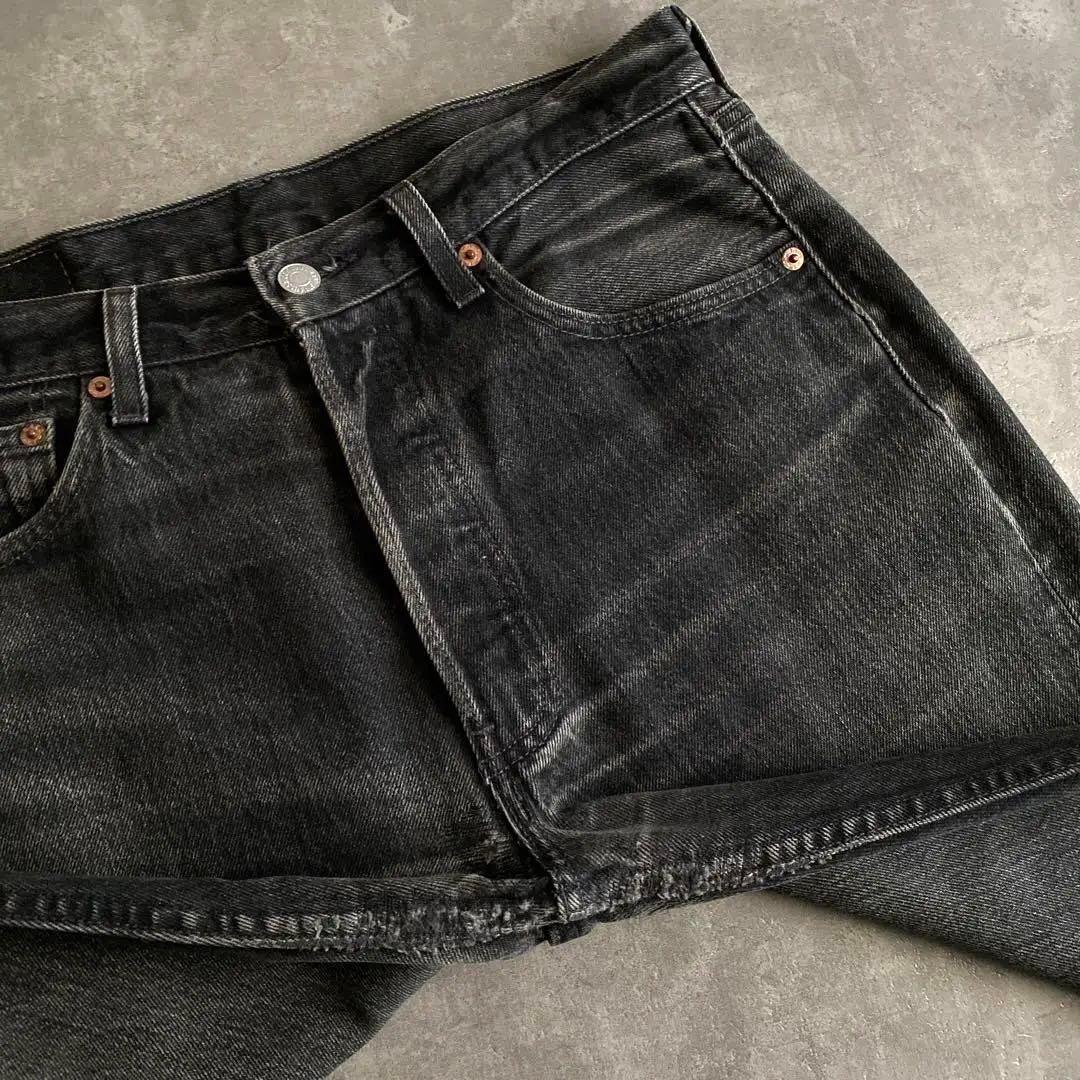 鬼ヒゲ 極上色 90s ビンテージ USA製 Levis リーバイス 501 ブラック
