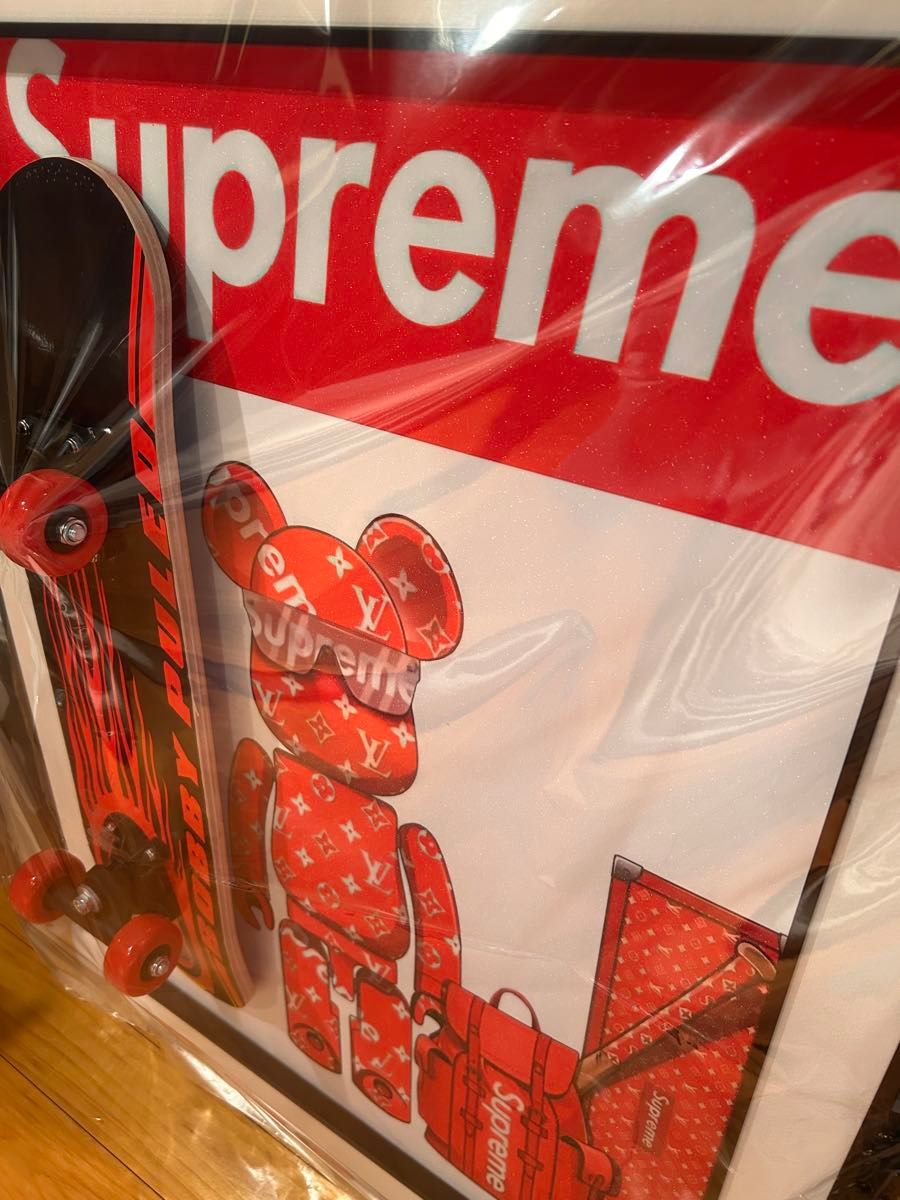 3D絵 スケボー ルイヴィトン アート パネル ブランド ベア スケート