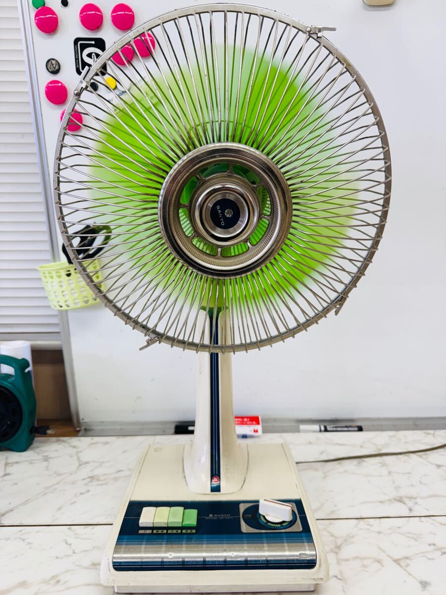 昭和レトロ SANYO サンヨー 電化製品 扇風機 首振り 動作品 リビング扇