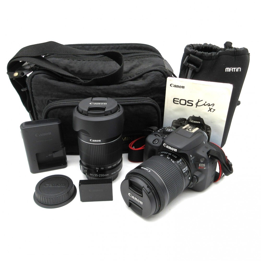 入門機に人気】Canon EOS Kiss X7 ダブルレンズセット S数少 CANON EOS