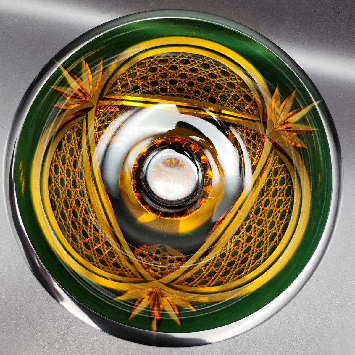 超希少 未使用美品 黒木国昭 綾切子 大鉢（切子 江戸切子 薩摩切子