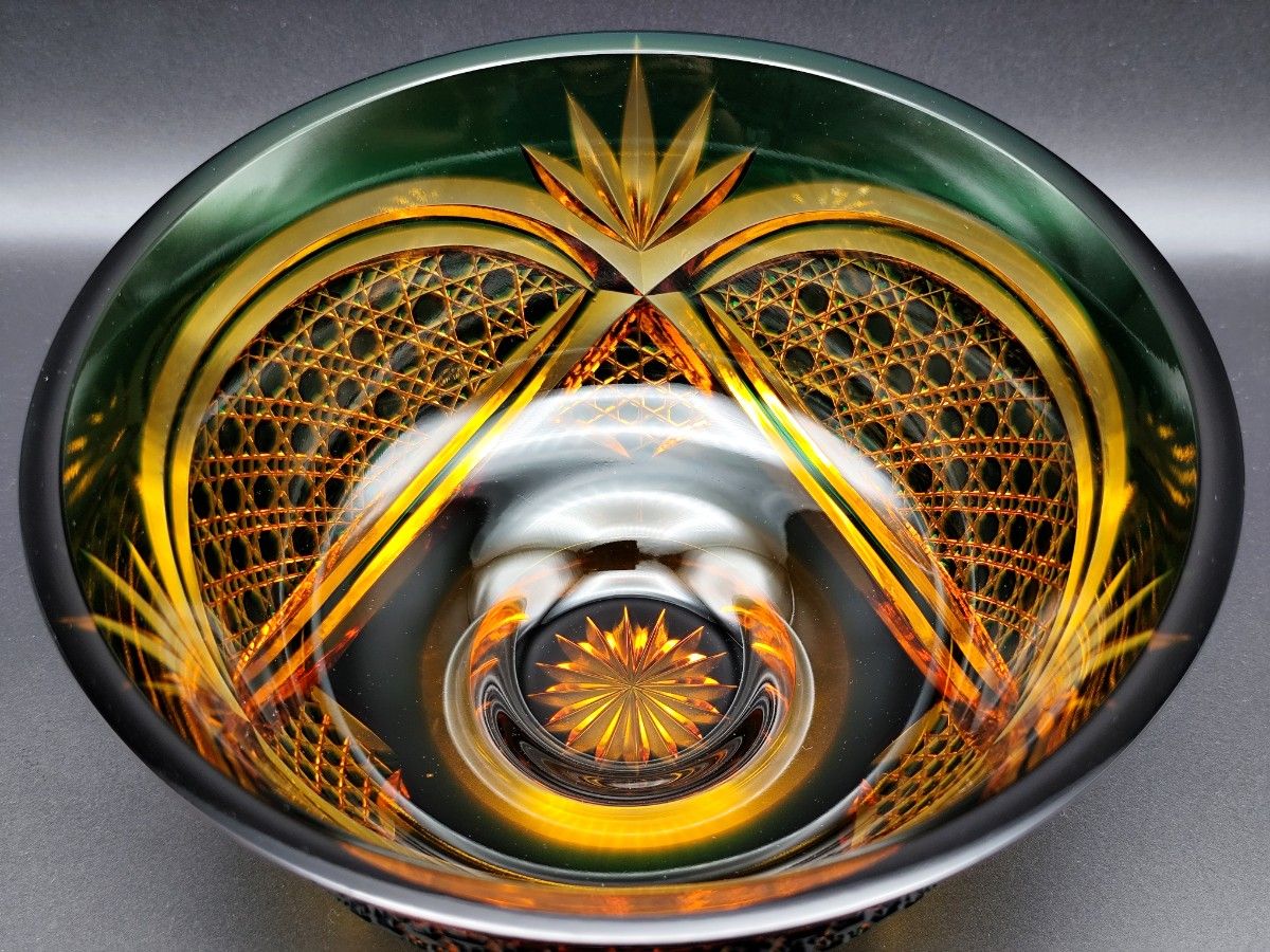 超希少 未使用美品 黒木国昭 綾切子 大鉢（切子 江戸切子 薩摩切子