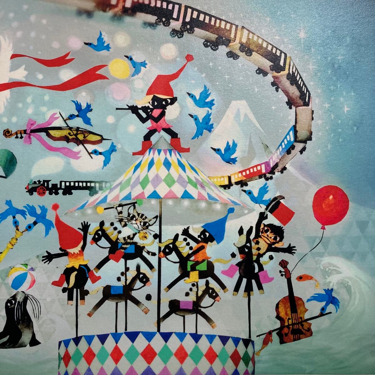 藤城清治 ケロヨン 直筆カラーペン画 藤城清治 ケロヨン 直筆カラー