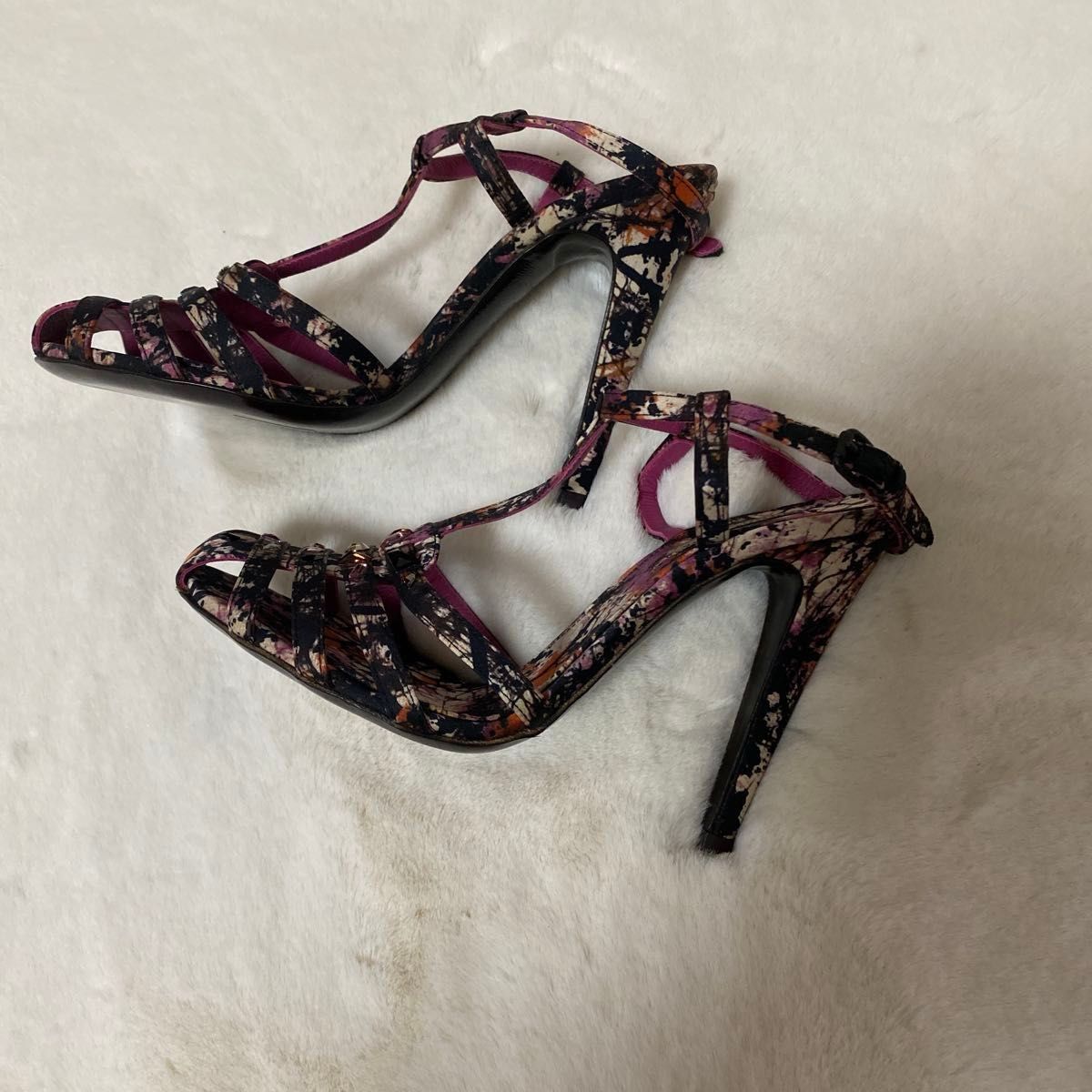 美品 ボッテガ ヴェネタ ビジューオープントゥハイヒール サンダル 35