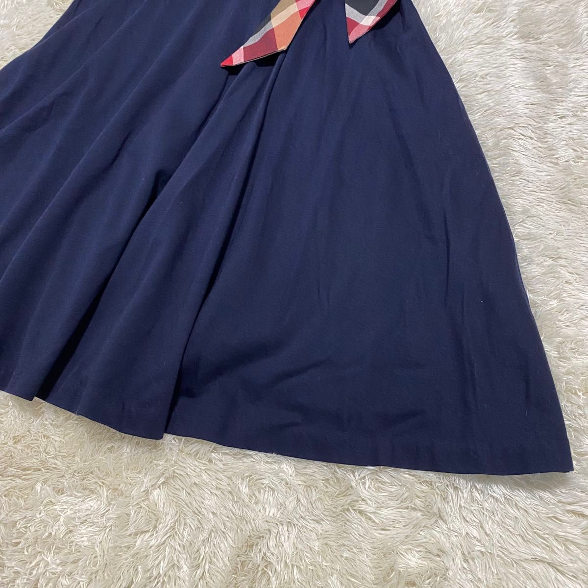 美品 ブルーレーベルクレストブリッジ ワンピース チェック 半袖