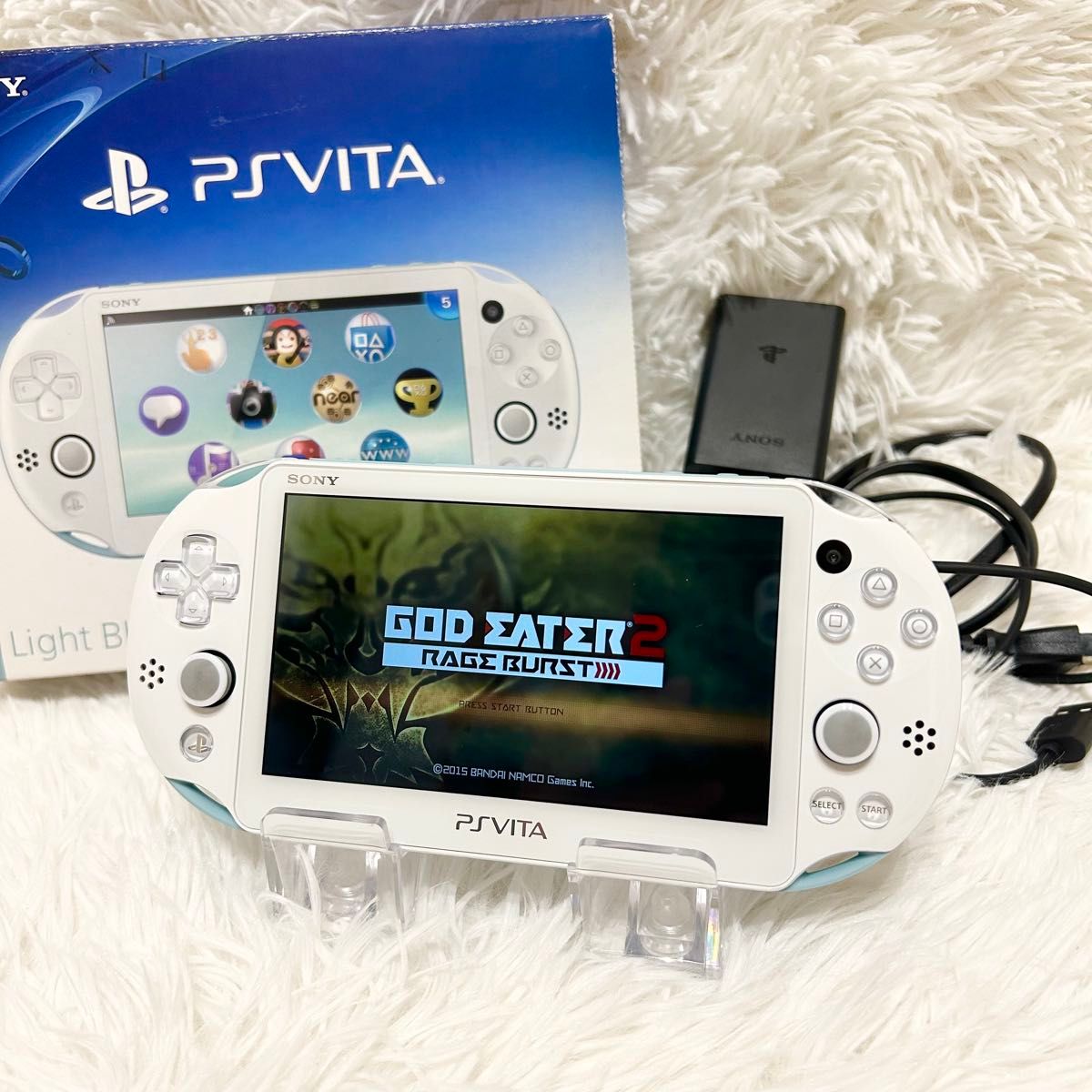 箱付き 美品】PSVita PCH-2000 ライトブルー ホワイト 付属多数 Wi-Fi