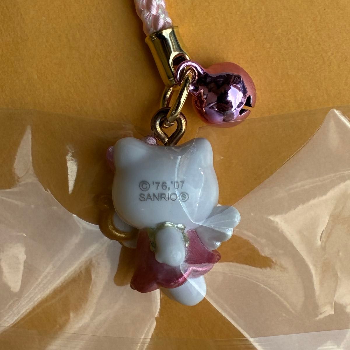 美品 超激レア 花とエンジェルKT ストラップ 根付け ハローキティ