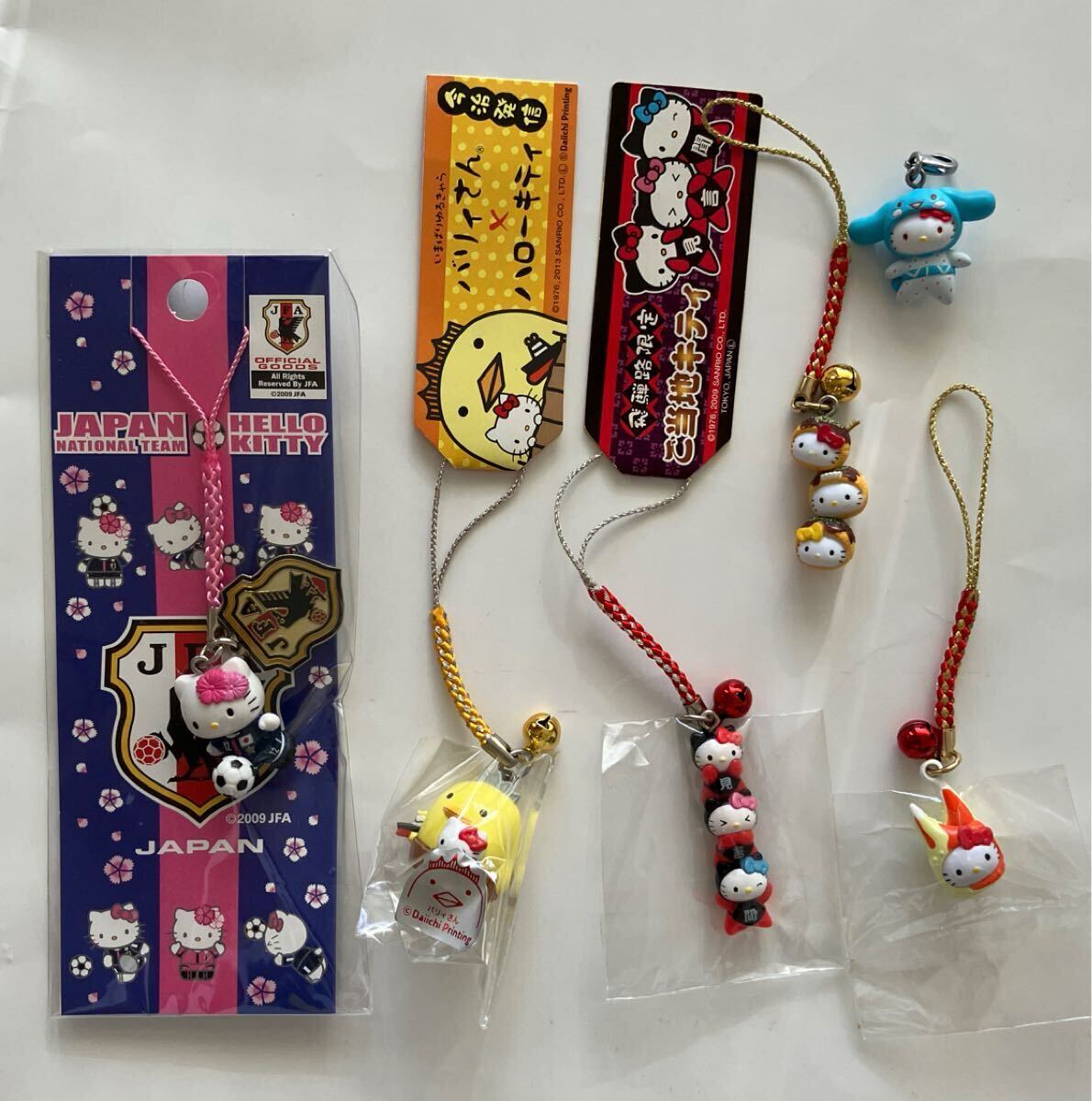 used☆サンリオ ハローキティ ご当地 根付け ストラップ まとめ レア