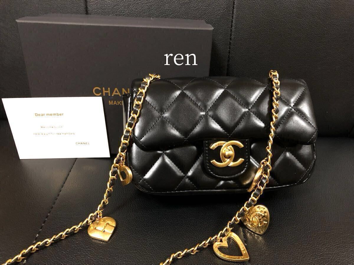 新品 CHANEL シャネル ノベルティ ショルダーバッグ ゴールドチェーン