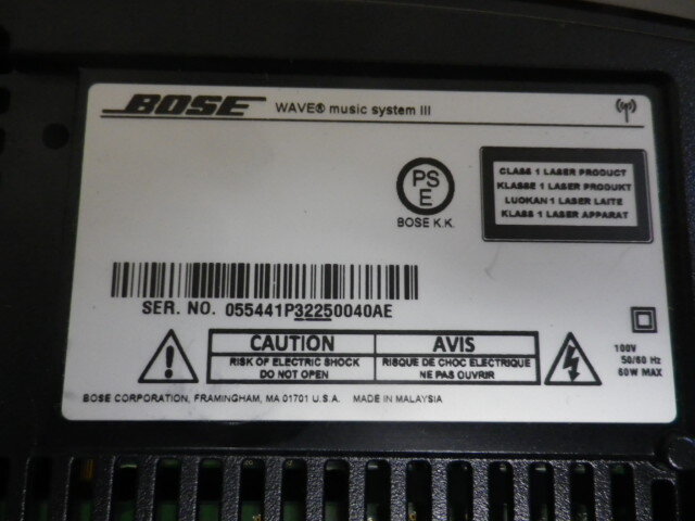 BOSE Wave Music System 動作品純正リモコン コード取説 BOSE Wave