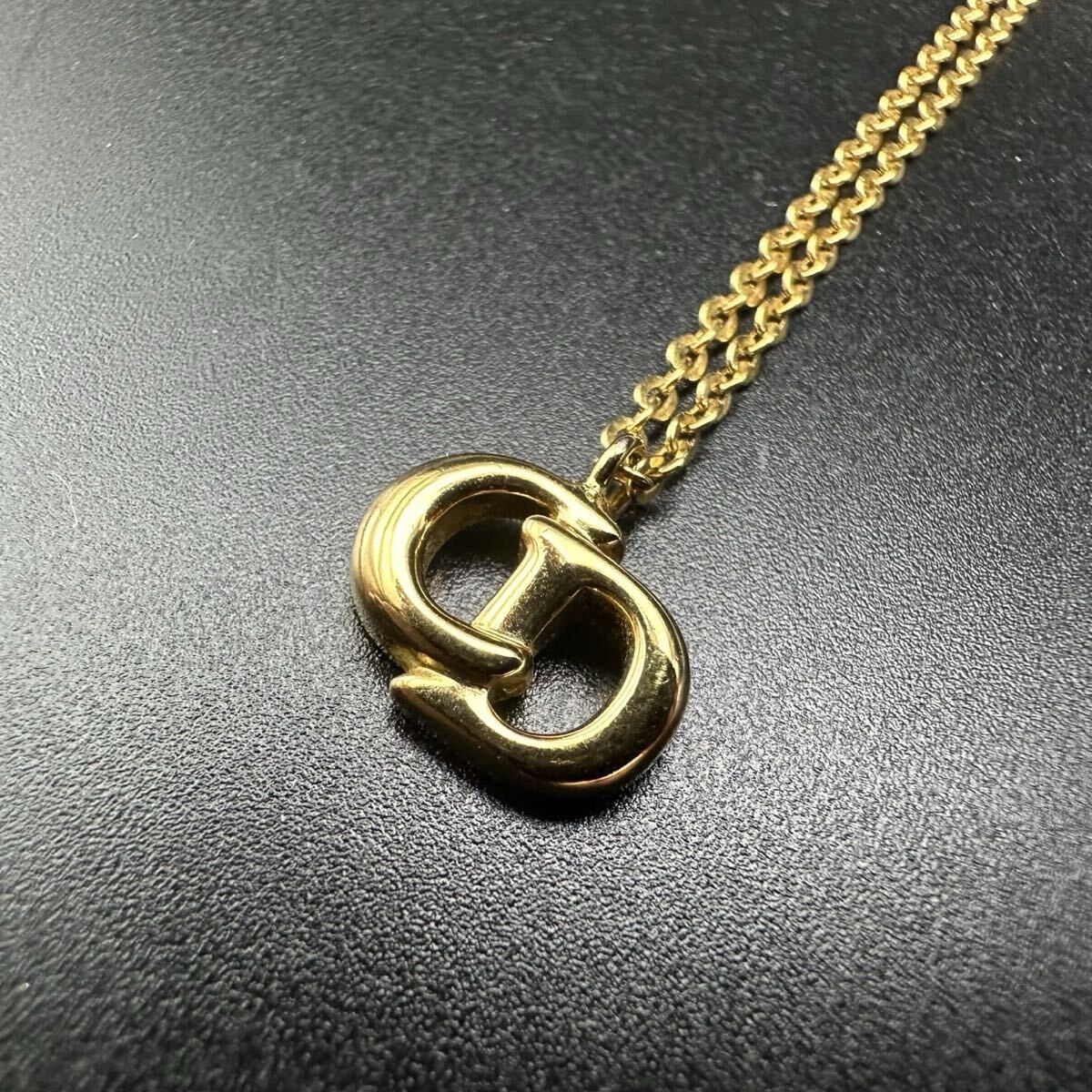 極美品 Dior ネックレス CD ロゴ ラインストーン 希少 刻印 1149