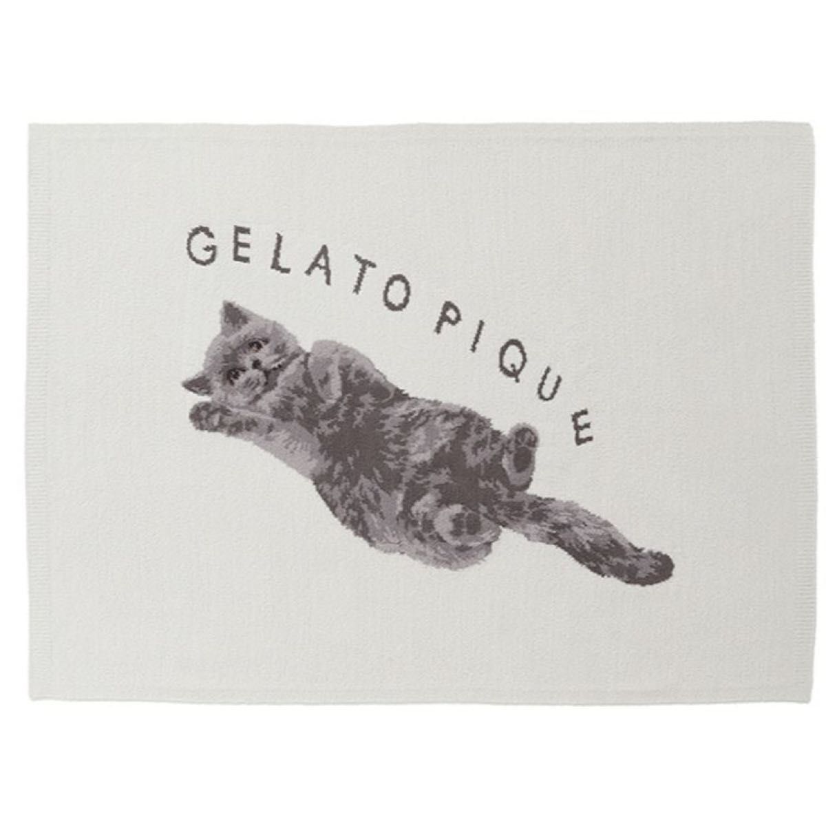 gelato pique CATジャガードブランケット 膝掛け ジェラートピケ 猫