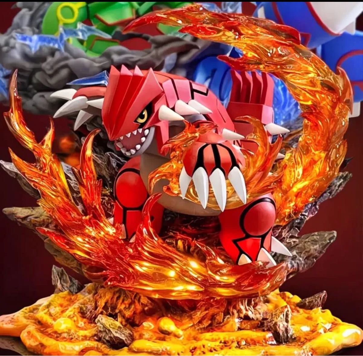 ポケモンフィギュア グラードン カイオーガ レックウザLED付き 新品即