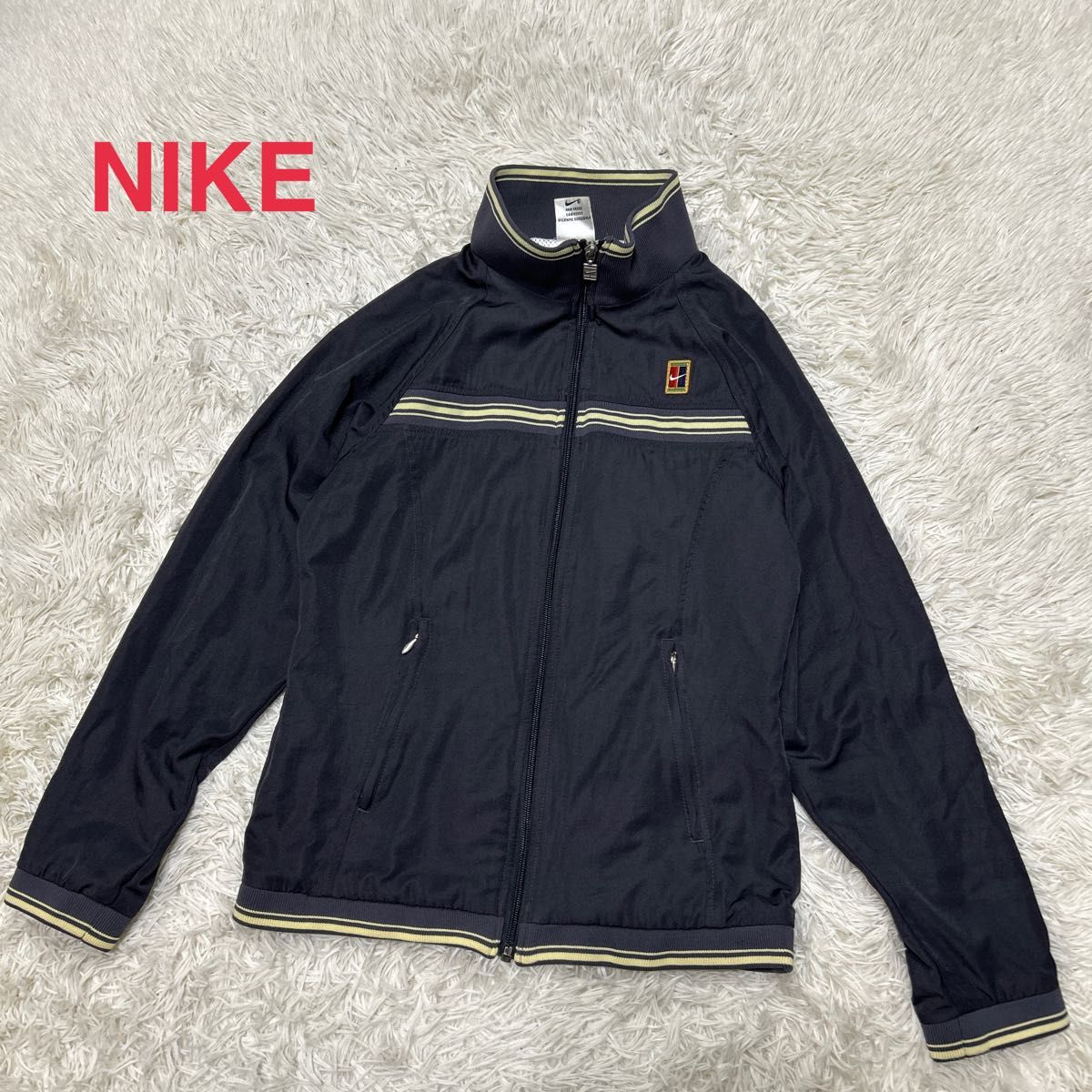 90s 銀タグ NIKE ナイキ テニスロゴ ワンポイント刺繍 ナイロン