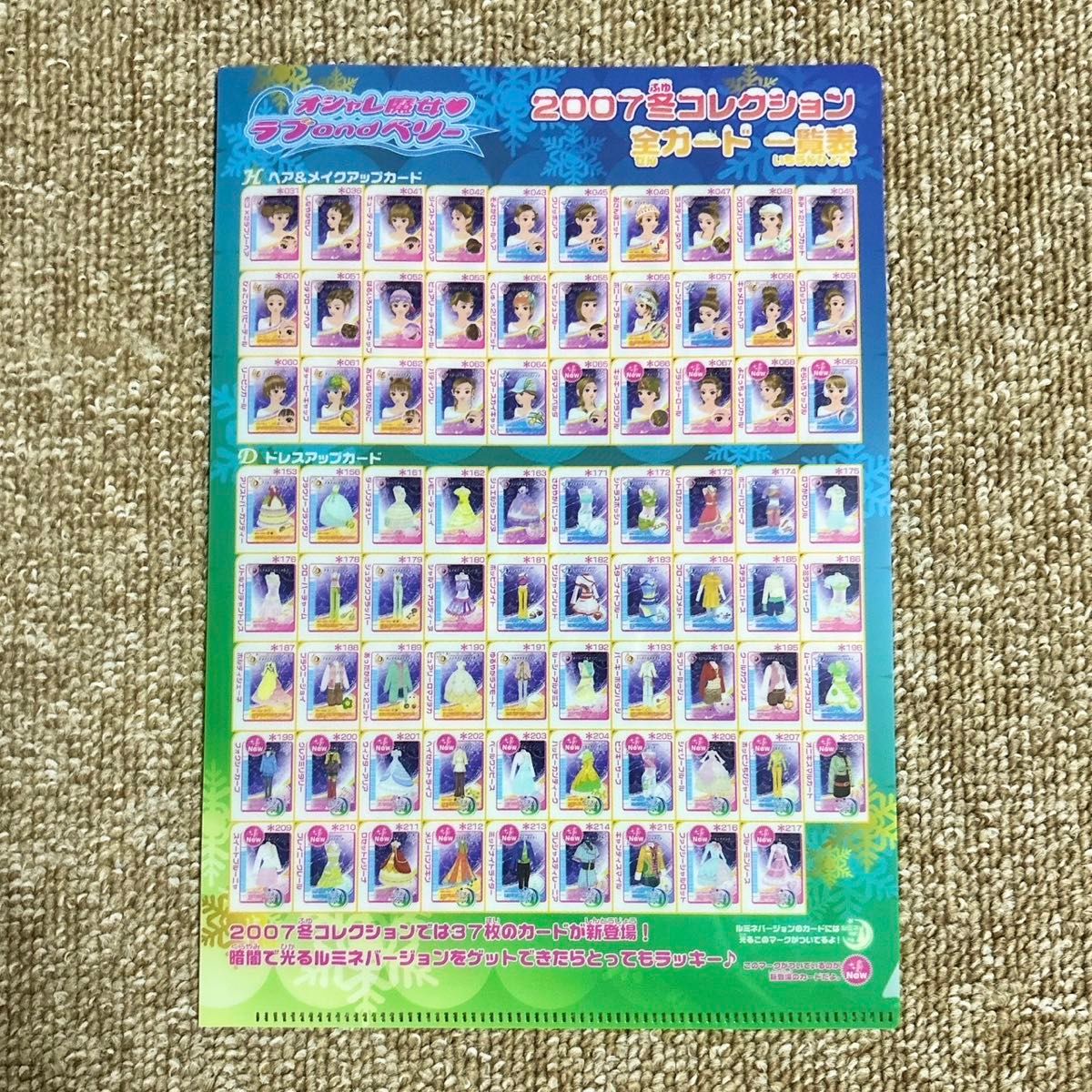 オシャレ魔女 ラブandベリー カード一覧表ミニクリアファイル