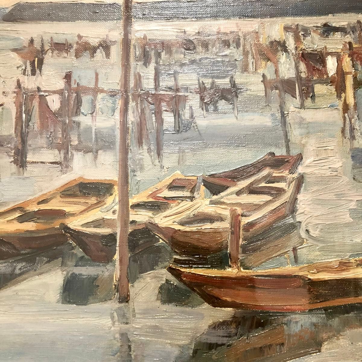 油彩画 風景画 南壽敏夫 南寿敏夫 印旛沼 千葉県 額装 油絵 絵画 美術