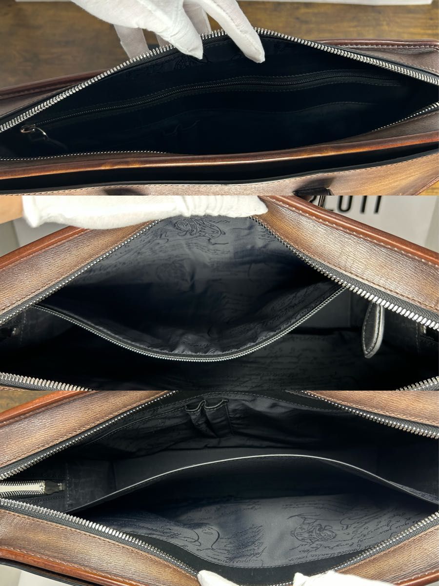 極美品 Berluti アンジュール ブリーフケース ヴェネチア ブルカーフ