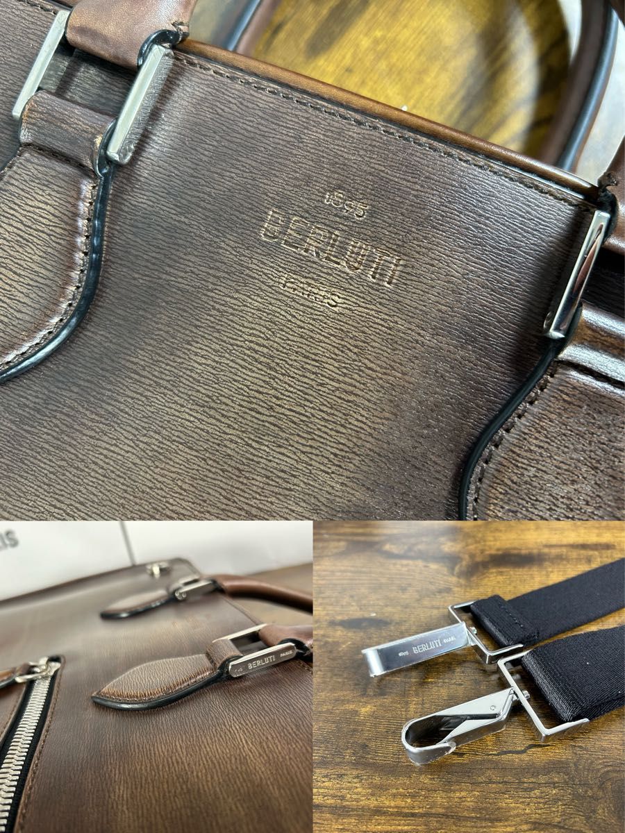 極美品 Berluti アンジュール ブリーフケース ヴェネチア ブルカーフ