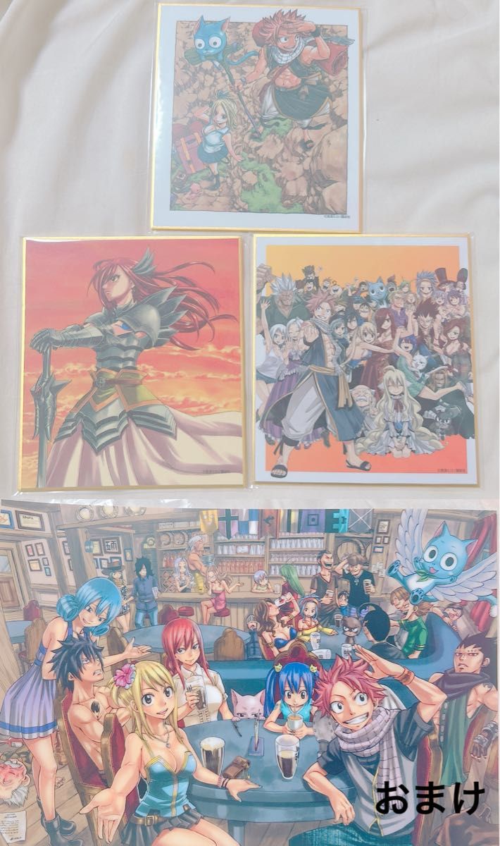 エルザ ナツ ルーシィ ハッピー ギルドメンバー 版画展 色紙