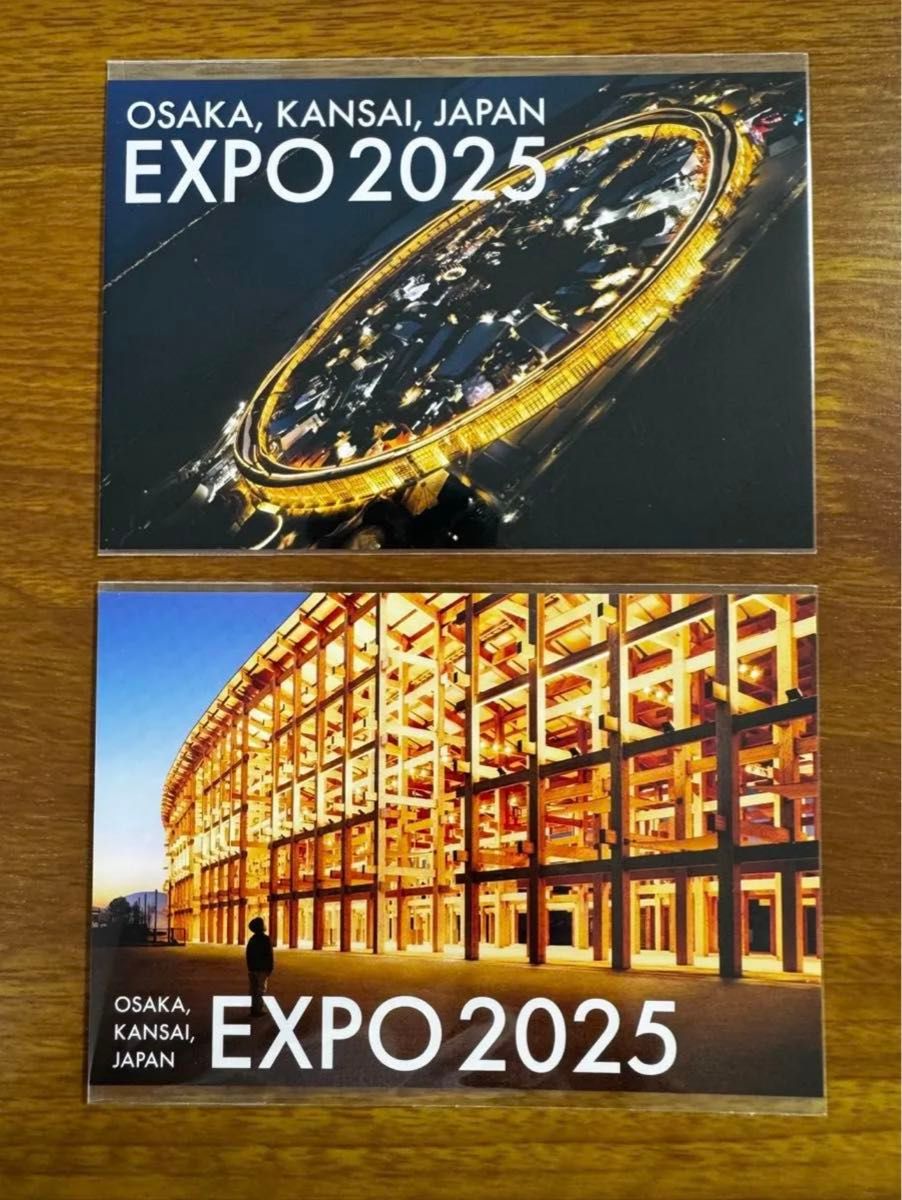 会場完売品 大阪 関西 万博 夜景 大屋根 リング ポストカード 2枚