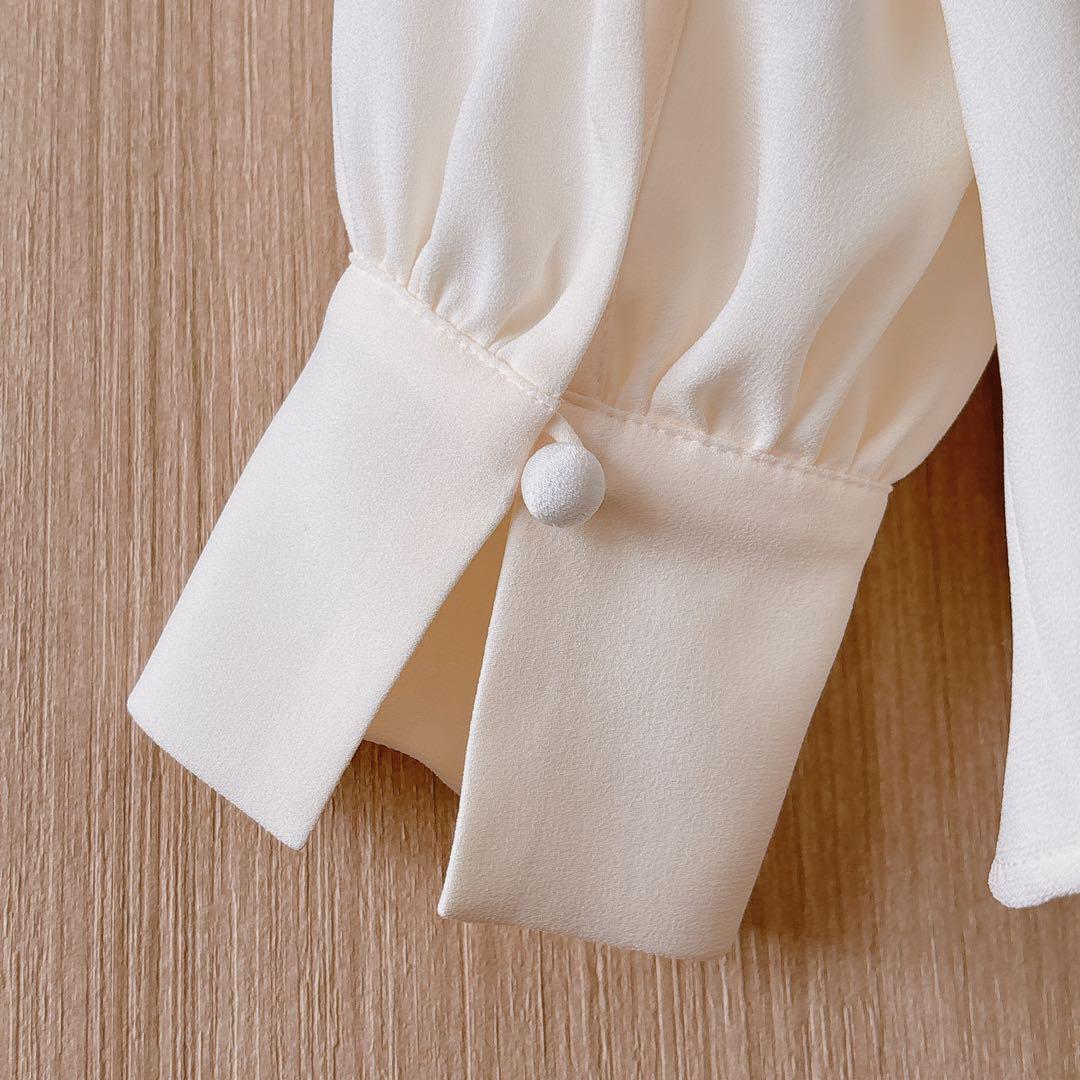 未使用品 ANAYI 2023SS バックサテンボウタイ ブラウス 38 ピンク