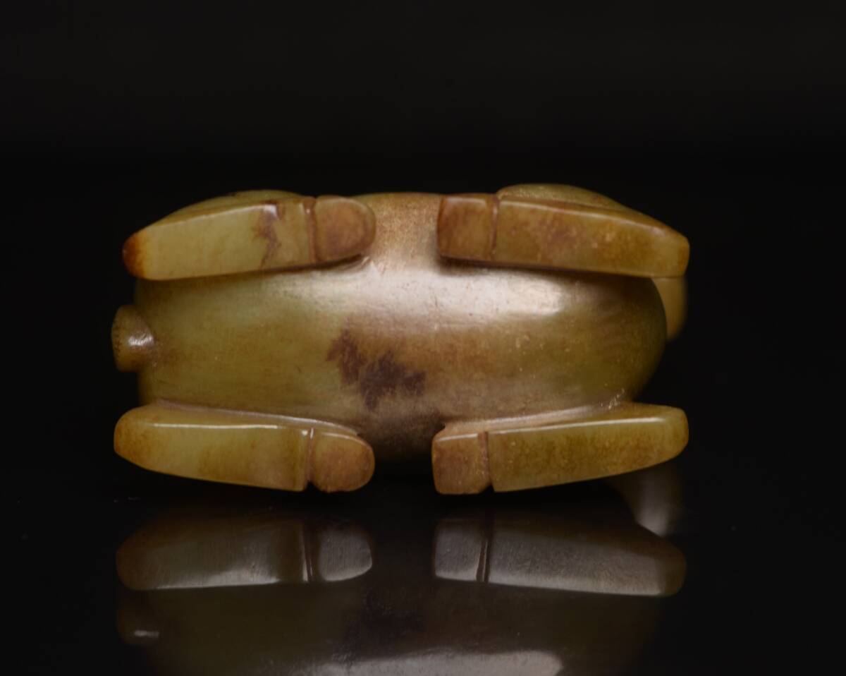 超珍館蔵】和田玉製 細密彫 玉羊 置物 賞物 古賞