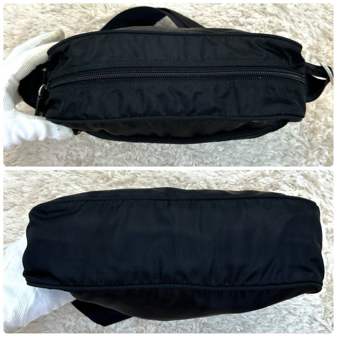 美品】PRADA プラダ ショルダーバッグ ブラック 黒 テスートナイロン