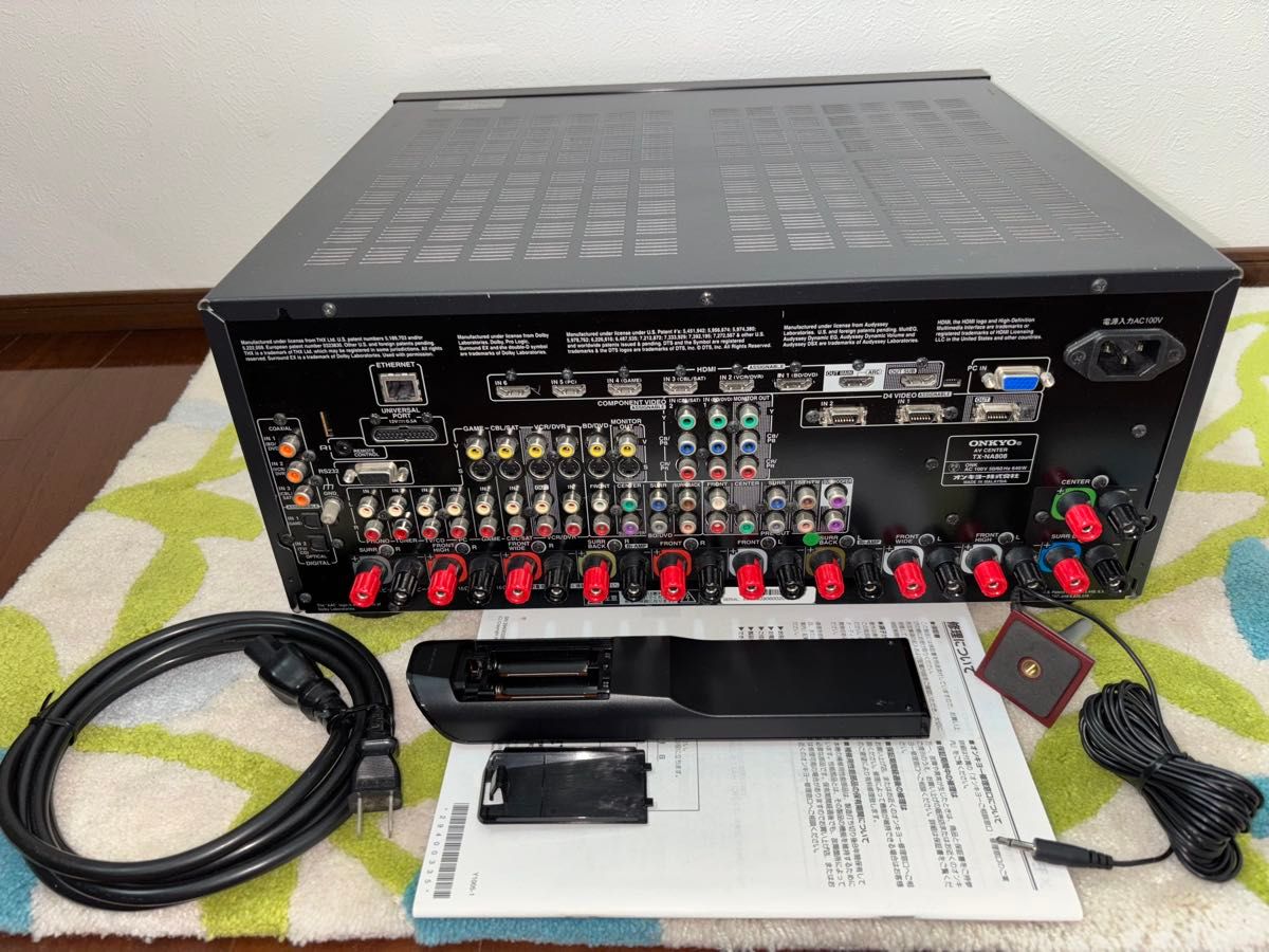 完動品ONKYO AVアンプ TX-NA808 元設定用マイク／純正リモコン＆元電源
