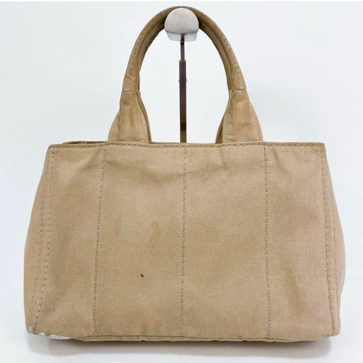 正規品 PRADA プラダ カナパ トートバッグ ハンドバッグ ベージュ 三角