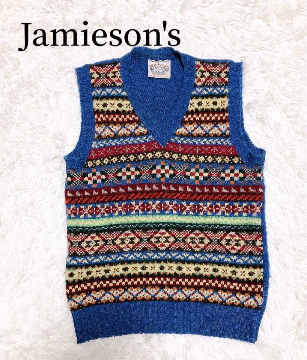 シップス別注 Jamieson's ジャミーソンズ ニット ベスト 幾何学模様