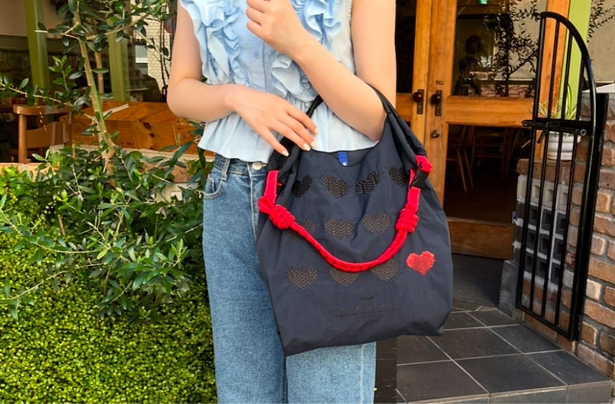 ball&chain ボールアンドチェーン 神戸限定ハート ネイビー エコバッグ