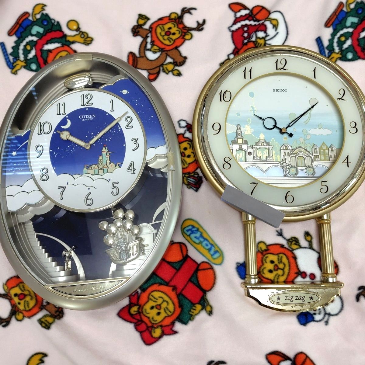 ジャンク】AM624G セイコー SEIKO CITIZEN 掛け時計 セット シチズン