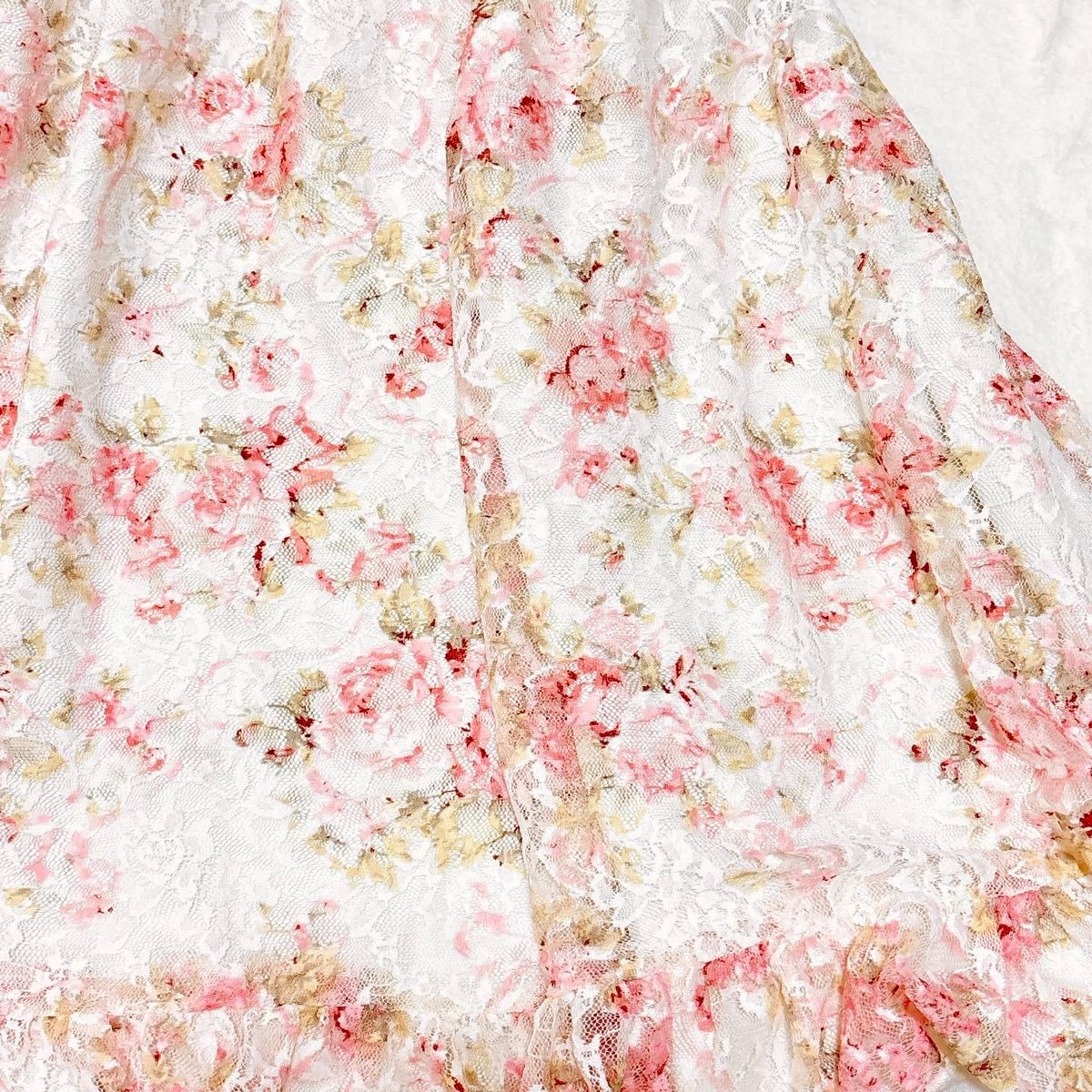 美品 リズリサ キャミワンピース フリル レース 花柄 平成 y2k 姫