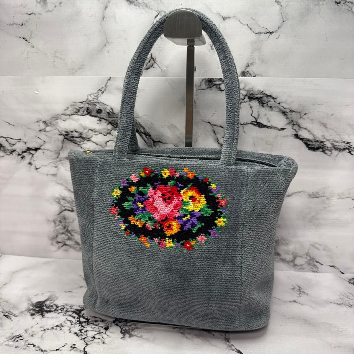 極美品)大人気 フェイラー ハンドバッグ シェニール織 人気色 グレー