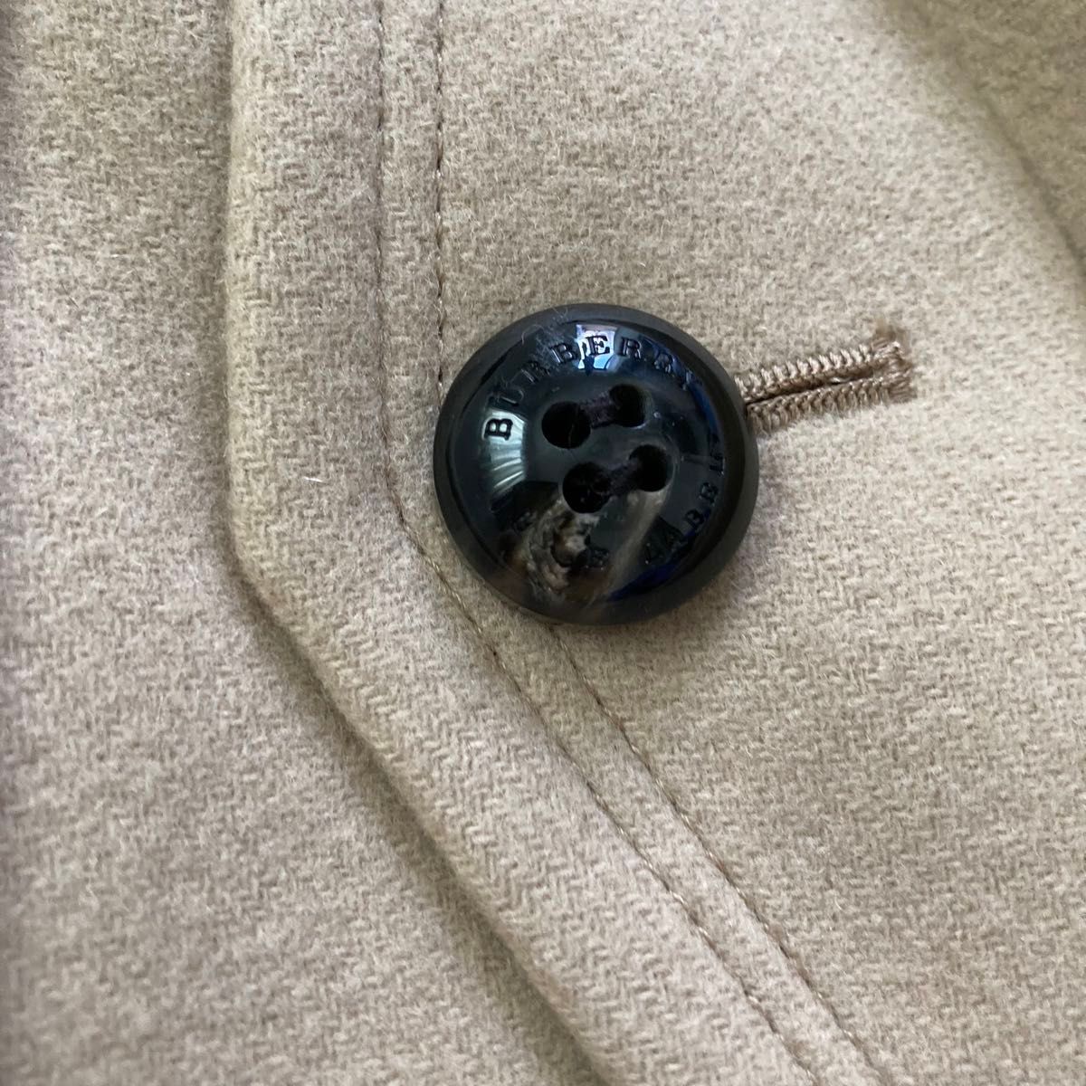 バーバリーブルーレーベル フォックスファー襟2WAYノバチェックウール