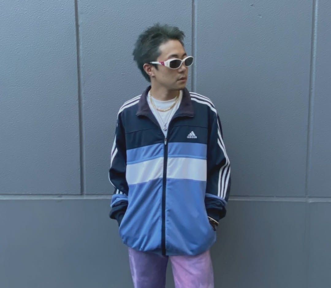 adidas トラックジャケット ジャージ ネイビー/ライトブルー 2L 大きめ