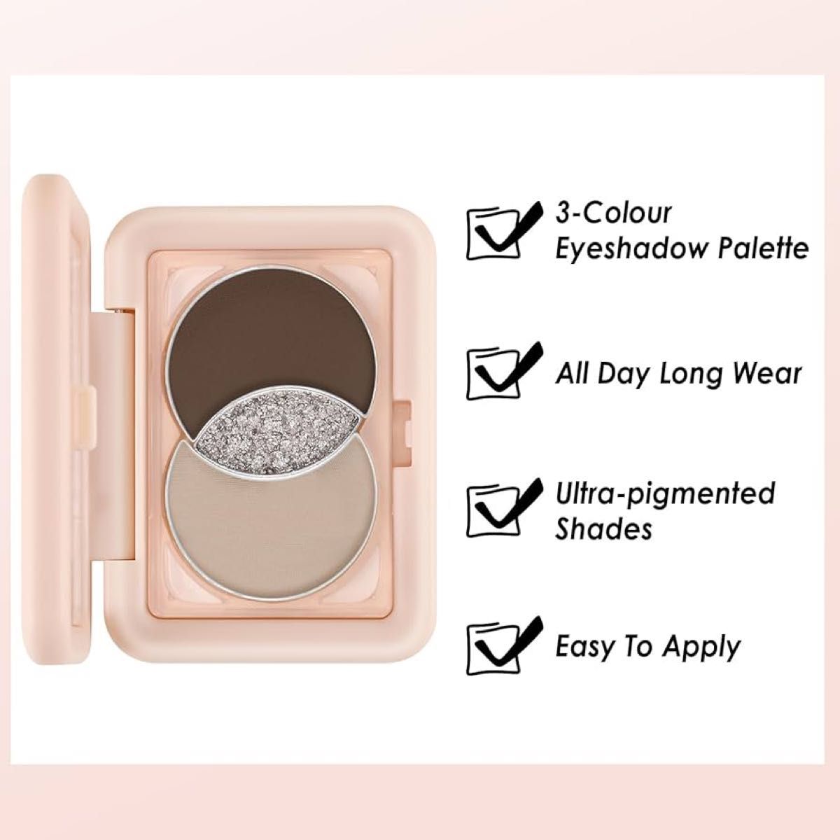 Boobeen アイシャドウパレット - 3色マット カラー02アイスコーヒー