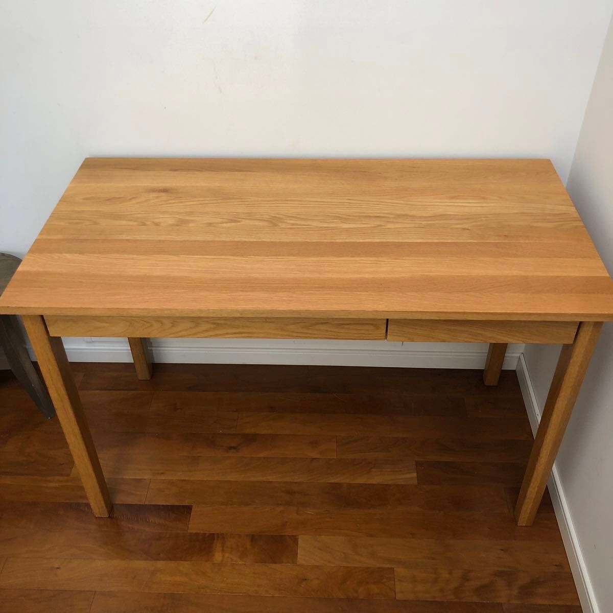 無印良品 MUJI 無垢材デスク(引出付) オーク材 木製デスク 学習机