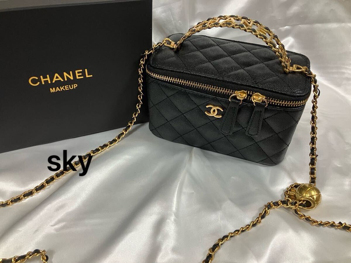 CHANEL シャネル ノベルティ ショルダーバッグ ゴールド金具 黒