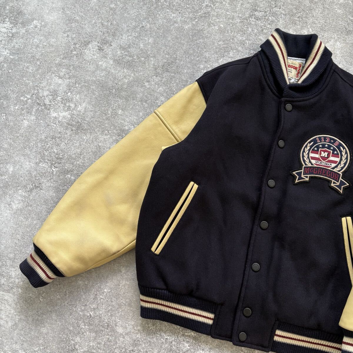 McGREGOR】マクレガー 袖革 スタジャン スタジアムジャンパー 90s