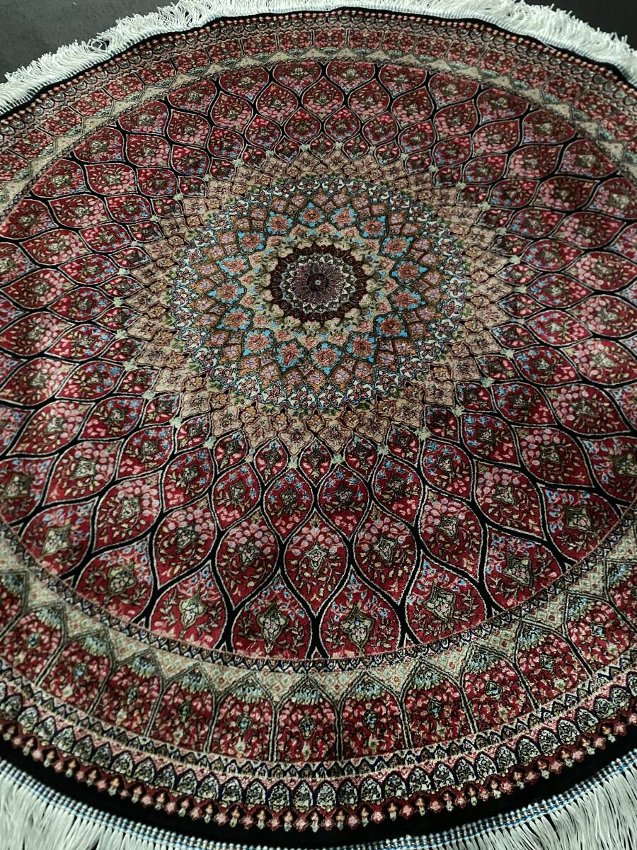 最高級希少作 ペルシャ絨毯 イラン クム産 シルク100% 手編み289万ノット最