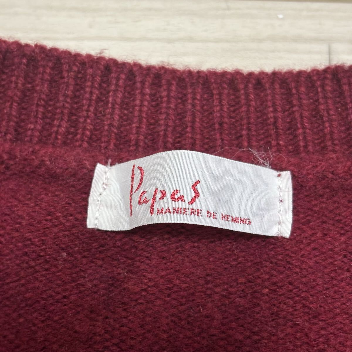 90s papas オールド パパス ロゴ ニット セーター クルーネック M