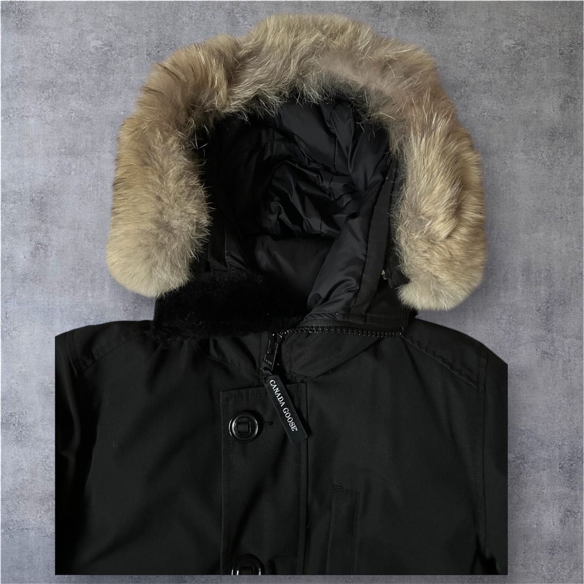 希少美品 コヨーテファー CANADA GOOSE ジャスパー ブラック XSサイズ